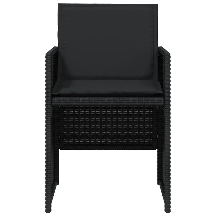 Sedie da Giardino con Cuscini 4 pz Nere in Polyrattan 4007436