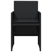Sedie da Giardino con Cuscini 4 pz Nere in Polyrattan