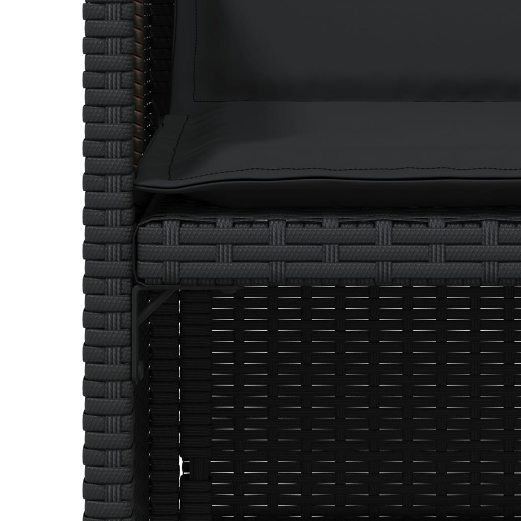 Sedie da Giardino con Cuscini 4 pz Nere in Polyrattan 4007436