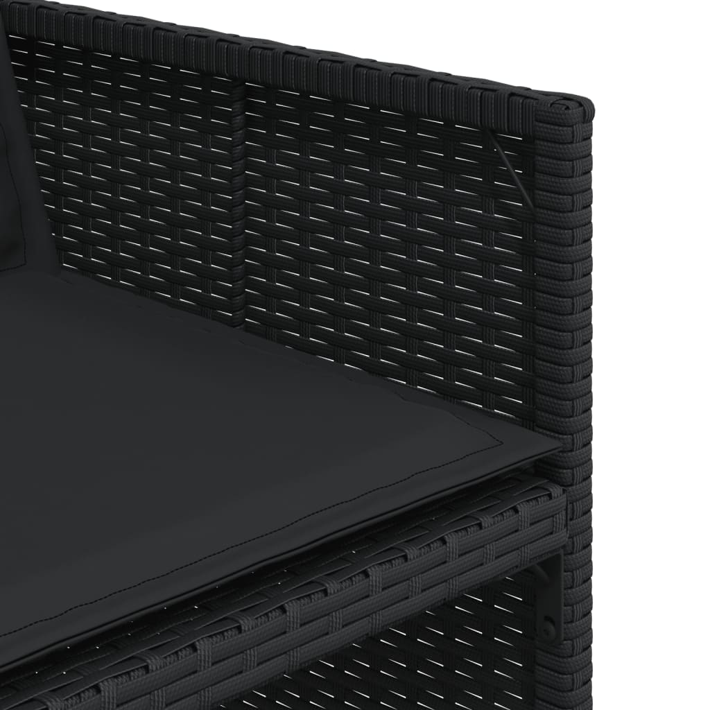 Sedie da Giardino con Cuscini 4 pz Nere in Polyrattan 4007436