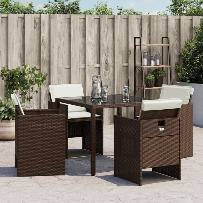 Sedie da Giardino con Cuscini 4 pz Marroni in Polyrattan 4007438