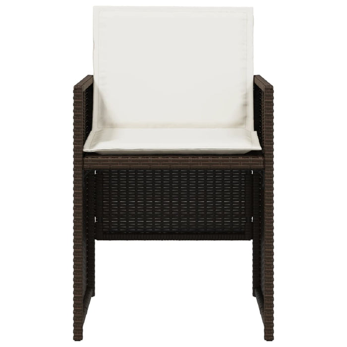 Sedie da Giardino con Cuscini 4 pz Marroni in Polyrattan 4007438