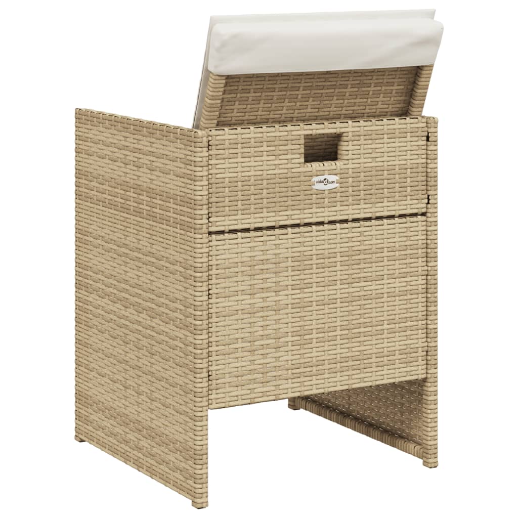 Sedie da Giardino con Cuscini 4 pz Beige in Polyrattan 4007439