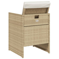 Sedie da Giardino con Cuscini 4 pz Beige in Polyrattan 4007439