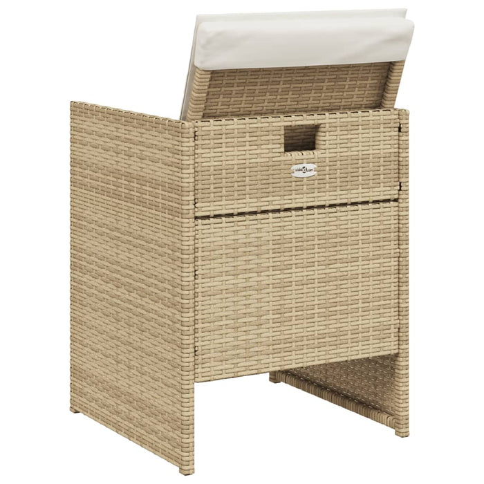 Sedie da Giardino con Cuscini 4 pz Beige in Polyrattan 4007439