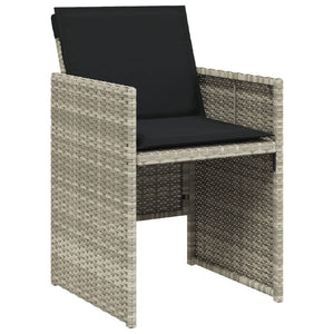 Sedie da Giardino con Cuscini 4 pz Grigio Chiaro in Polyrattan 4007440
