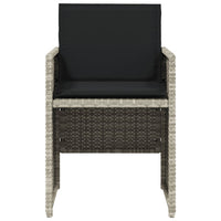 Sedie da Giardino con Cuscini 4 pz Grigio Chiaro in Polyrattan