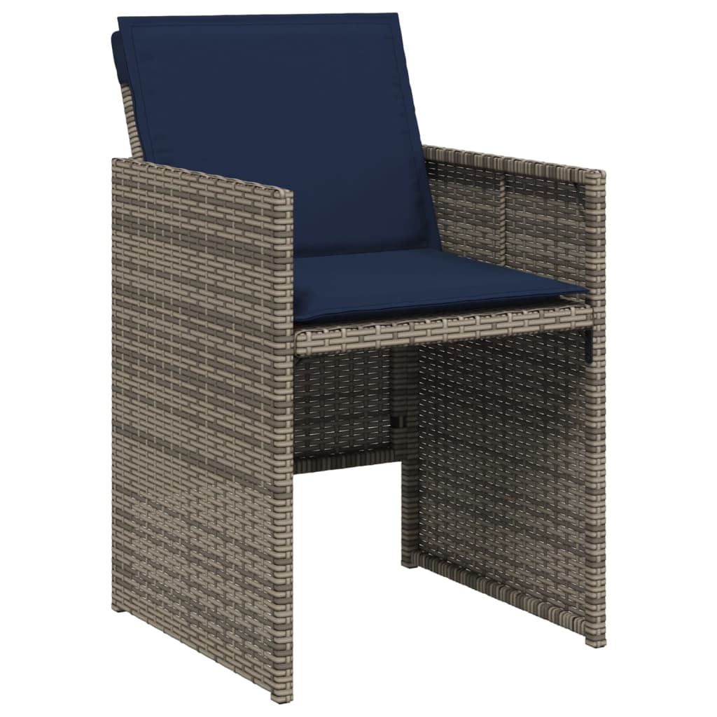 Sedie da Giardino con Cuscini 4pz Grigio in Polyrattan