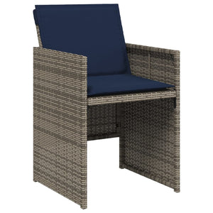 Sedie da Giardino con Cuscini 4pz Grigio in Polyrattan