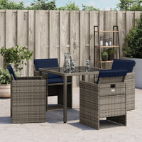 Sedie da Giardino con Cuscini 4pz Grigio in Polyrattan