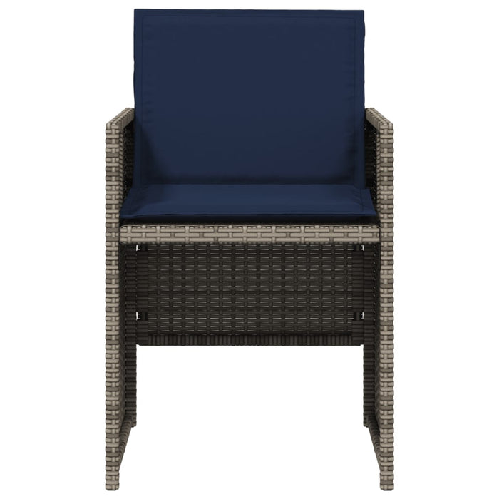 Sedie da Giardino con Cuscini 4pz Grigio in Polyrattan 4007442