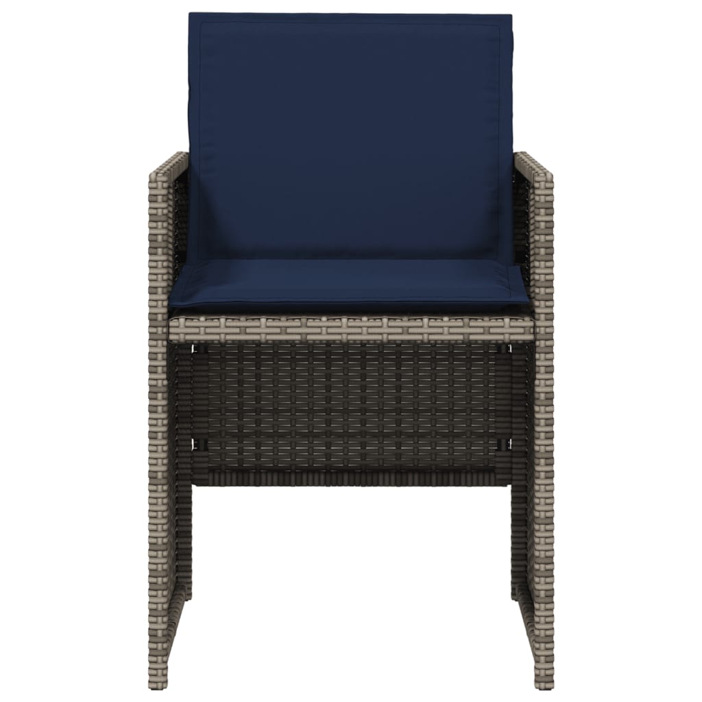 Sedie da Giardino con Cuscini 4pz Grigio in Polyrattan