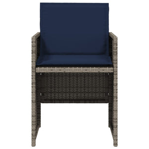 Sedie da Giardino con Cuscini 4pz Grigio in Polyrattan