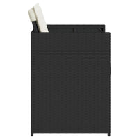 Sedie da Giardino con Cuscini 4 pz Nere in Polyrattan 4007455