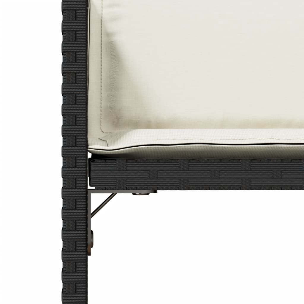 Sedie da Giardino con Cuscini 4 pz Nere in Polyrattan 4007455