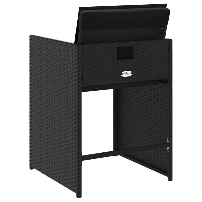 Sedie da Giardino con Cuscini 4 pz Nere in Polyrattan 4007456