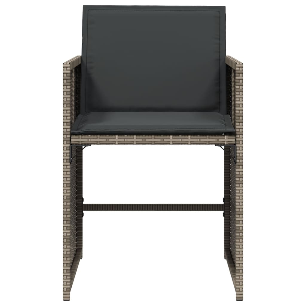 Sedie da Giardino con Cuscini 4pz Grigio in Polyrattan 4007457