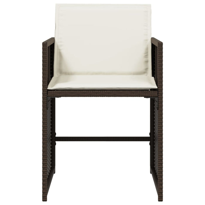 Sedie da Giardino con Cuscini 4 pz Marroni in Polyrattan 4007458