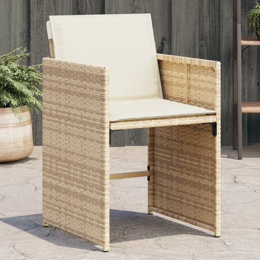 Sedie da Giardino con Cuscini 4 pz Beige in Polyrattan 4007459