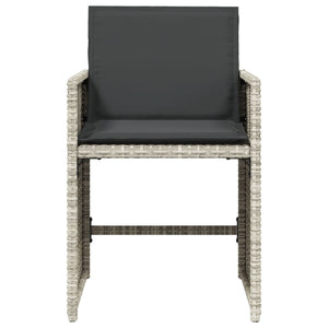 Sedie da Giardino con Cuscini 4 pz Grigio Chiaro in Polyrattan 4007460