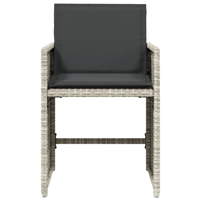 Sedie da Giardino con Cuscini 4 pz Grigio Chiaro in Polyrattan 4007460