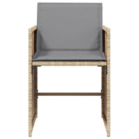 Sedie da Giardino con Cuscini 4 pz Beige Misto in Polyrattan 4007461