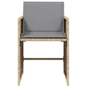 Sedie da Giardino con Cuscini 4 pz Beige Misto in Polyrattan 4007461