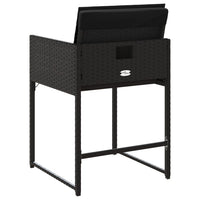 Sedie da Giardino con Cuscini 4 pz Nere in Polyrattan 4007476