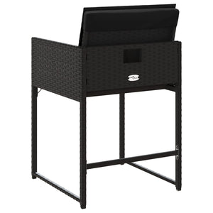 Sedie da Giardino con Cuscini 4 pz Nere in Polyrattan 4007476