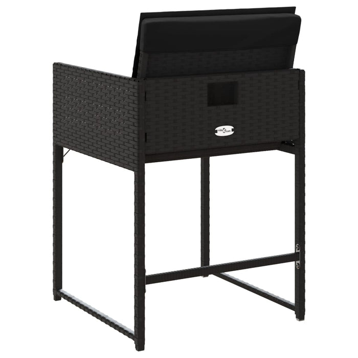 Sedie da Giardino con Cuscini 4 pz Nere in Polyrattan 4007476