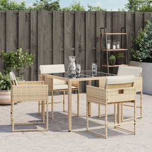 Sedie da Giardino con Cuscini 4 pz Beige in Polyrattan 4007479