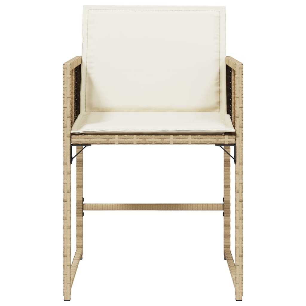 Sedie da Giardino con Cuscini 4 pz Beige in Polyrattan 4007479