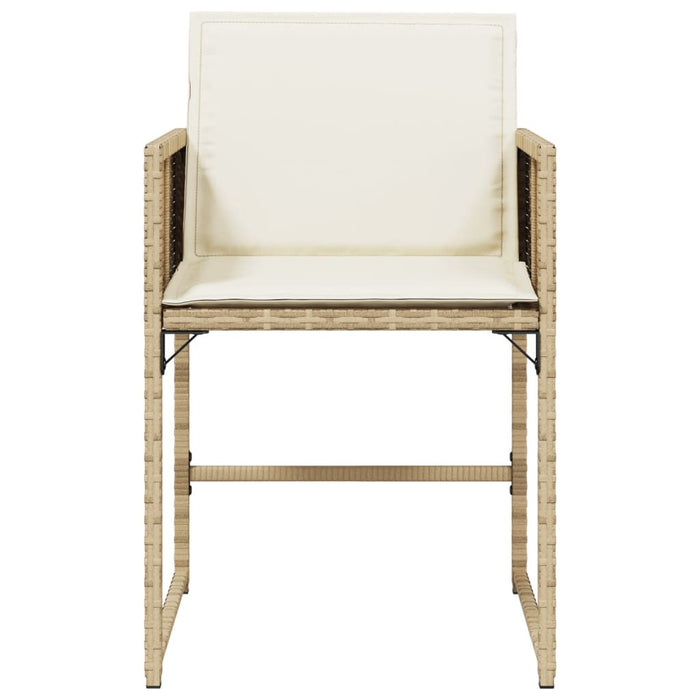 Sedie da Giardino con Cuscini 4 pz Beige in Polyrattan 4007479