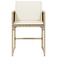 Sedie da Giardino con Cuscini 4 pz Beige in Polyrattan