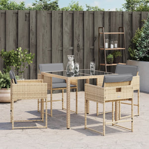 Sedie da Giardino con Cuscini 4 pz Beige Misto in Polyrattan 4007481