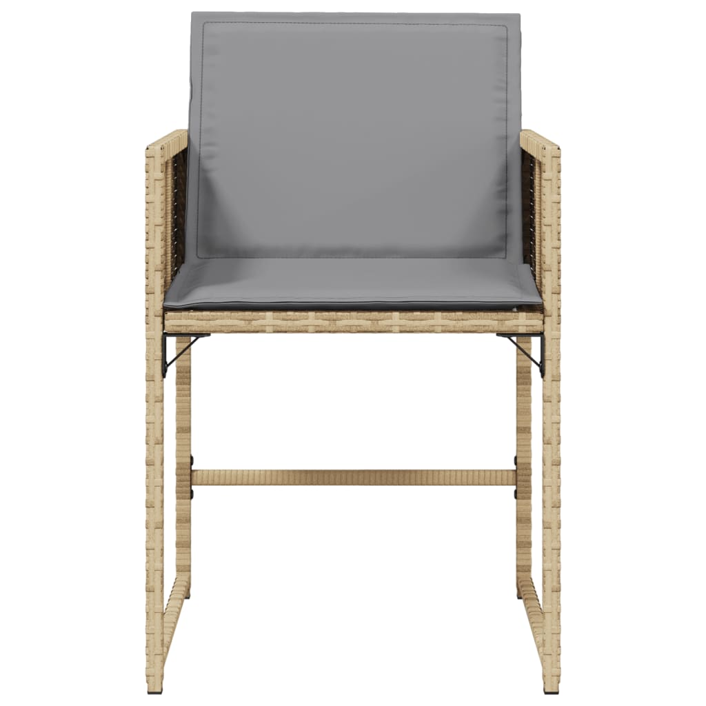 Sedie da Giardino con Cuscini 4 pz Beige Misto in Polyrattan 4007481