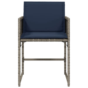 vidaXL Sedie da Giardino con Cuscini 4pz Grigio in Polyrattan