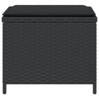 Sgabelli da Giardino con Cuscini 4pz Neri 40x40x35cm Polyrattan