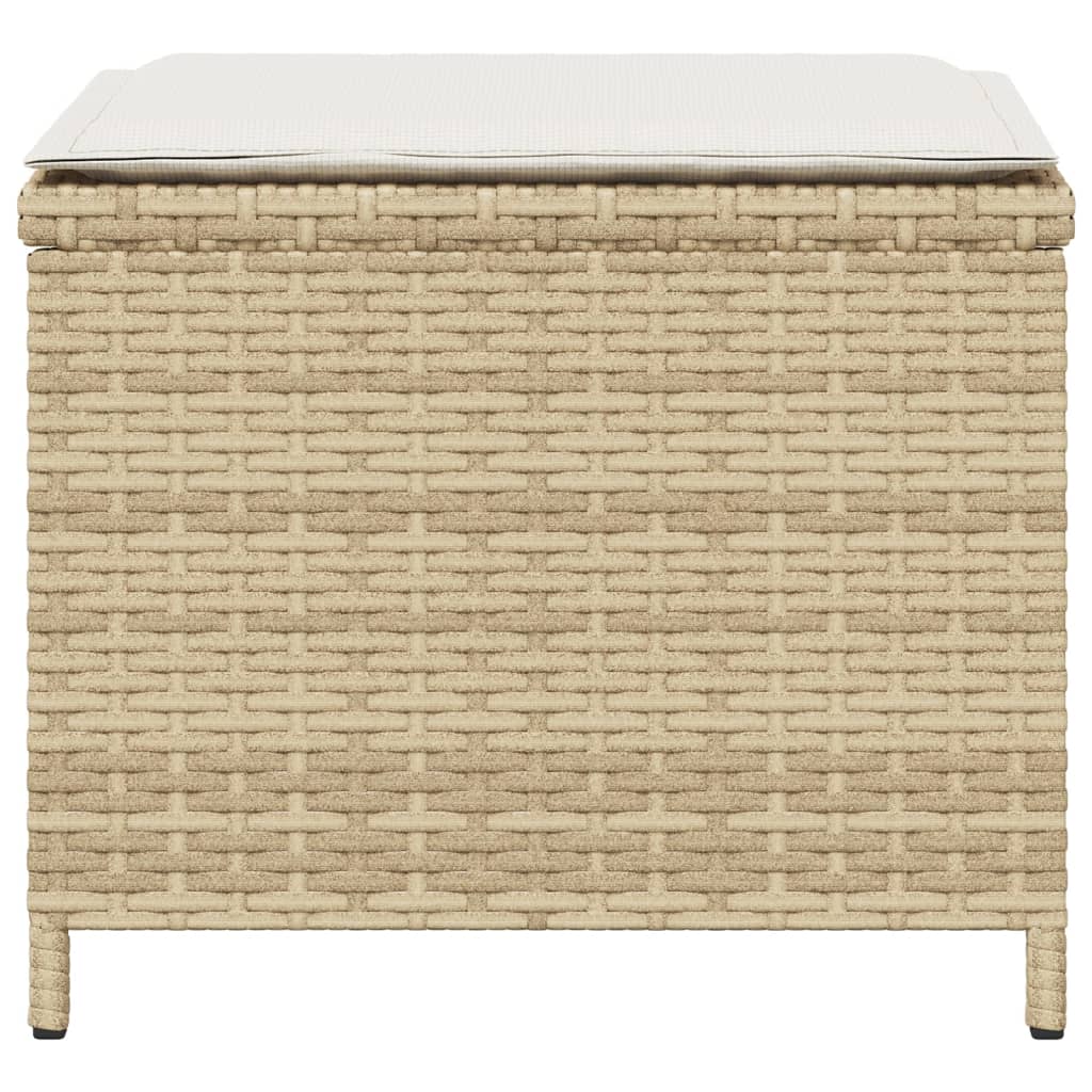 Sgabelli Giardino con Cuscini 4pz Beige 40x40x35 cm Polyrattan 4007487