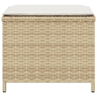 Sgabelli Giardino con Cuscini 4pz Beige 40x40x35 cm Polyrattan