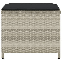 Sgabelli Giardino Cuscini 4pz Grigio Chiaro 40x40x35 Polyrattan