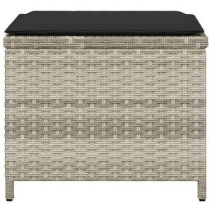 Sgabelli Giardino Cuscini 4pz Grigio Chiaro 40x40x35 Polyrattan