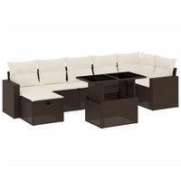 Set Divani da Giardino 8 pz con Cuscini Marrone in Polyrattan 3274833