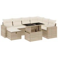 Set Divano da Giardino 8 pz con Cuscini Beige in Polyrattan 3274838