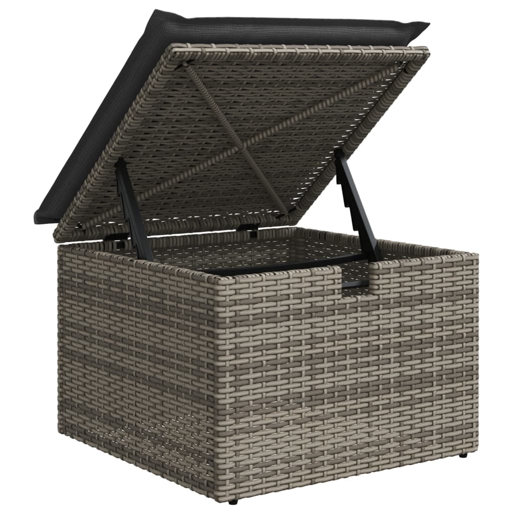 Set Divano da Giardino 8 pz con Cuscini Grigio in Polyrattan 3275000