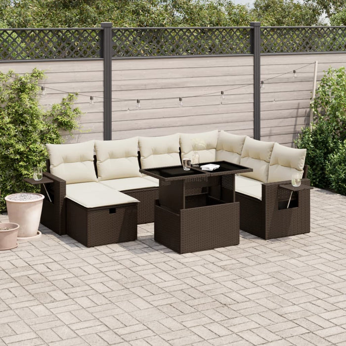 vidaXL Set Divani da Giardino 8 pz con Cuscini Marrone in Polyrattan