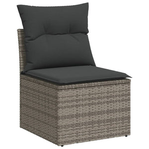 Set Divano da Giardino 6 pz con Cuscini Grigio in Polyrattan 3275130
