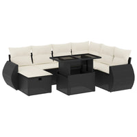 Set Divani da Giardino con Cuscini 8 pz Nero in Polyrattan 3275156