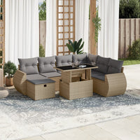 vidaXL Set Divano da Giardino 8 pz con Cuscini Beige in Polyrattan