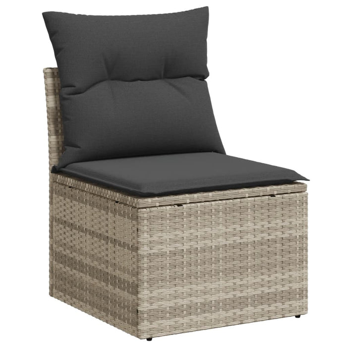 Set Divano da Giardino 9pz con Cuscini Grigio Chiaro Polyrattan 3275192